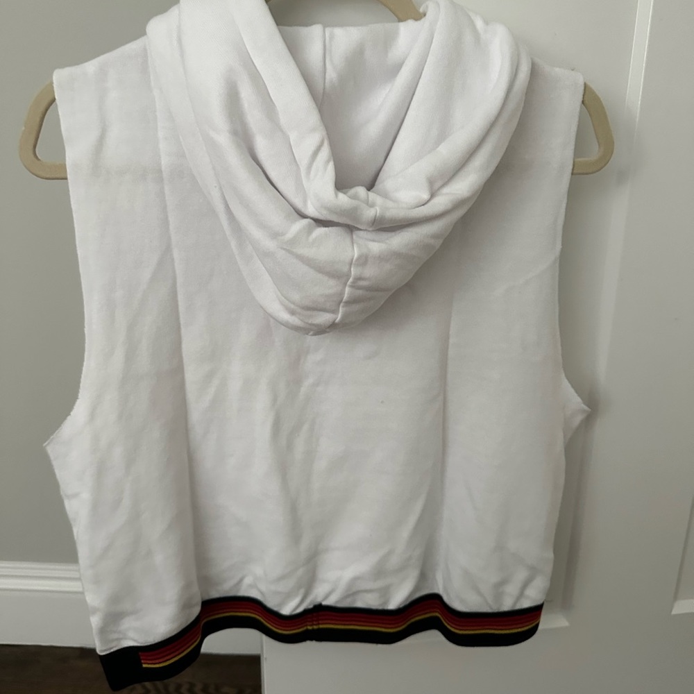 Aviator nation hooded cropped muscle tank